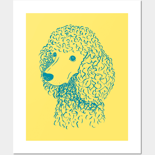 Poodle (Yellow and Teal) Wall Art by illucalliart